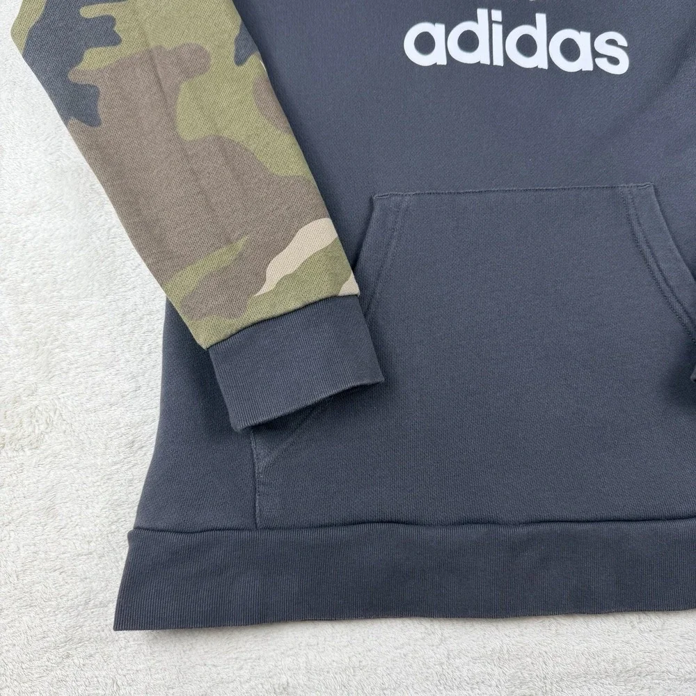 Adidas Originals Trefoil Hoodie Men's M Camo Sleeve Black‎ Pullover Sweatshirt